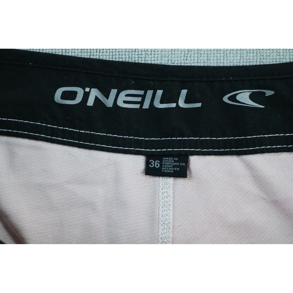 O'Neill Board Shorts Mens 36 Blue Orange Striped Hyperfreak Swim Trunks Pocket